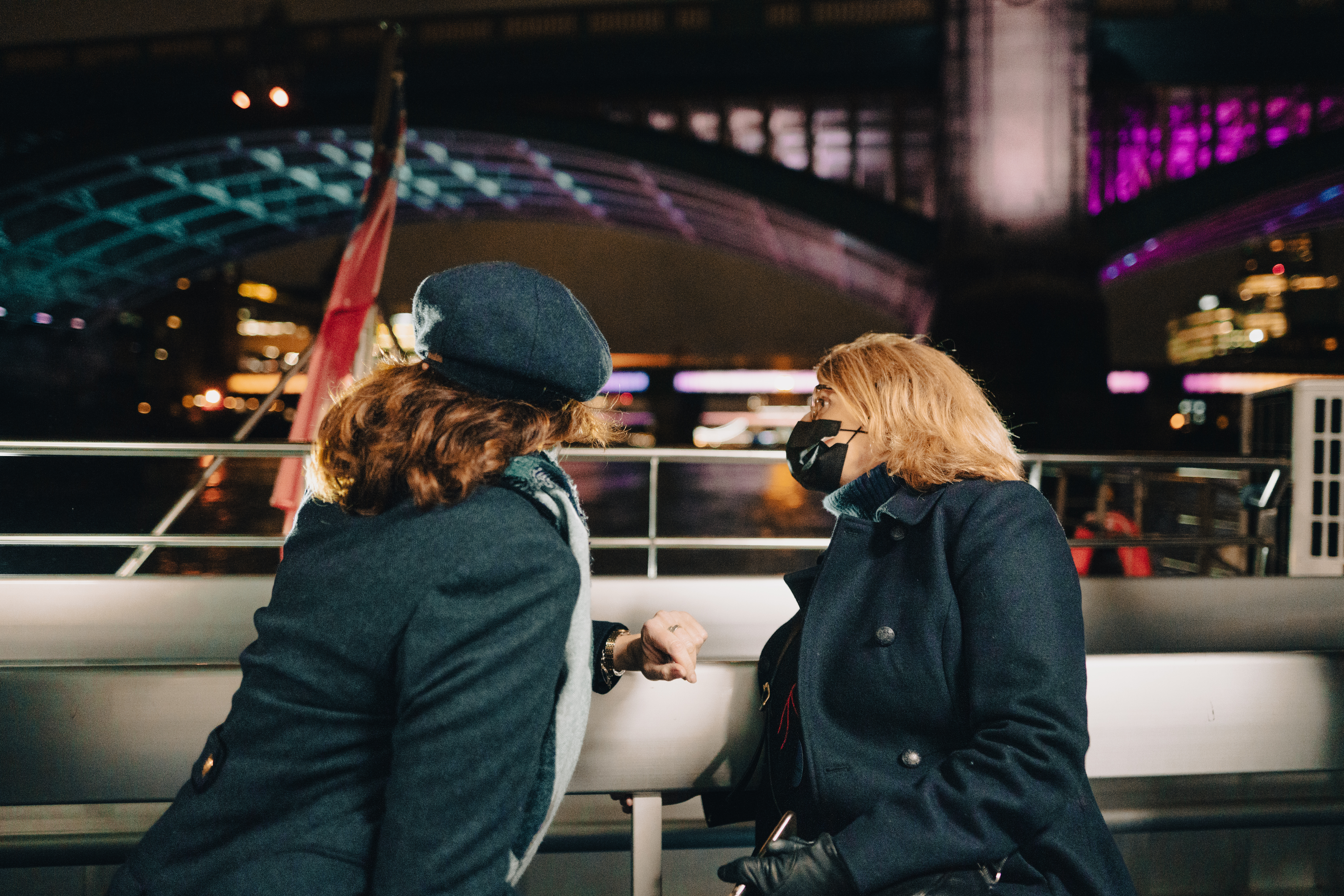 Customers on back deck_face covering